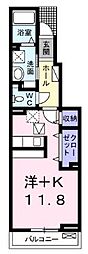 カーム 1Kの間取図画像