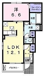 ブルースカイC 1LDKの間取図画像