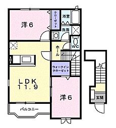 グリーンヒルズA 2LDKの間取図画像