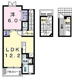オレンジ窓香 1LDKの間取図画像