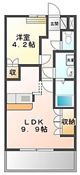アドミレT-2 1LDKの間取図画像