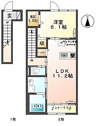 ティーダ春日1 1LDKの間取図画像