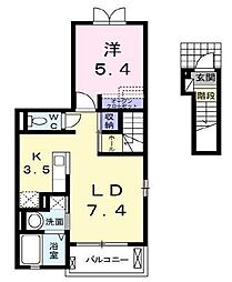 ディアコート林1 1LDKの間取図画像