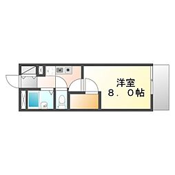 レオパレスエトワール栗林 1Kの間取図画像