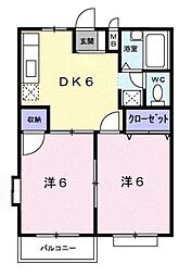 オーチャート10 2DKの間取図画像