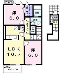 ルース・デラ・プレッソ3 2LDKの間取図画像