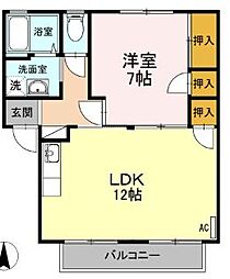 タカオハイツ 1LDKの間取図画像