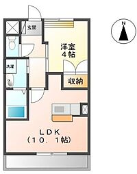 エクセル 1LDKの間取図画像