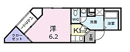れいけん 1Kの間取図画像
