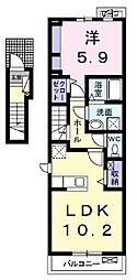 フィオーレリンA 1LDKの間取図画像
