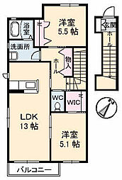 マレンドール 2LDKの間取図画像