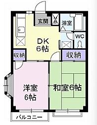 オーチャート10 2DKの間取図画像