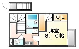 レオパレスキリークYH 1Kの間取図画像