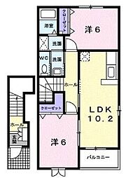 グラスランドレジデンスB 2LDKの間取図画像