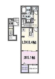 ライラック元山 1LDKの間取図画像