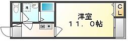 レオパレスクレイノたちばな 1Kの間取図画像