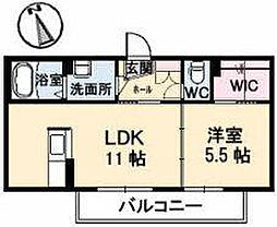 ShaMaison空港通りA 1LDKの間取図画像