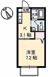 フォレスト・ヴィレッジJOTO 1Kの間取図画像