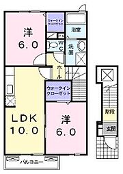 リーフグリーンハイツ3 2LDKの間取図画像