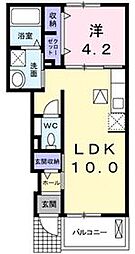 ルーベル春日C 1LDKの間取図画像