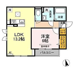 ローリエアベニュー 1LDKの間取図画像