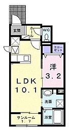 テール フェルティル V 1LDKの間取図画像