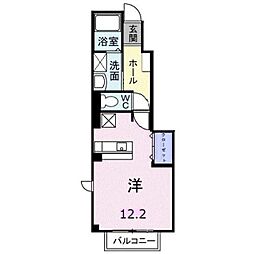 カムフィスペース 1Kの間取図画像