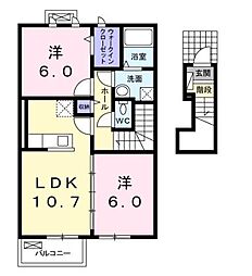 サンリット2 2LDKの間取図画像