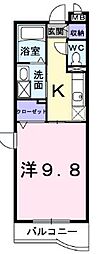 サンロイヤルガーデンC棟 1Kの間取図画像