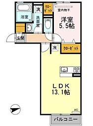 エストヴィアーレ 1LDKの間取図画像