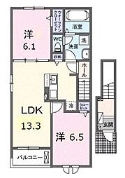 四季夏 2LDKの間取図画像