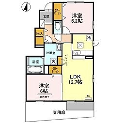 ボアソルテ 2LDKの間取図画像