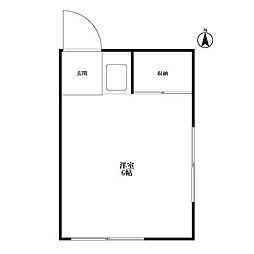 神宮荘 1階ワンルームの間取り
