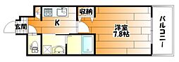 ピエール・ド・ロンサール 1Kの間取図画像