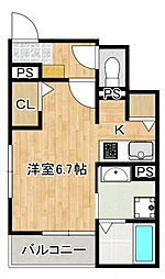 JR可部線 安芸長束駅 徒歩14分の賃貸アパート 1階1Kの間取り