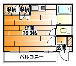 リバーサイド ワンルームの間取図画像