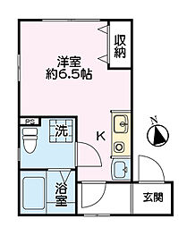 クレスト・ワン ワンルームの間取図画像