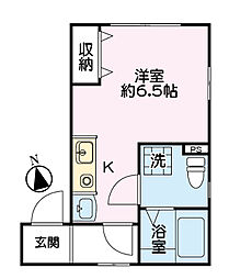 クレスト・ワン ワンルームの間取図画像
