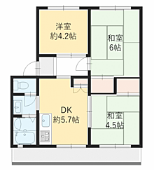 名谷2団地11号棟 3DKの間取図画像