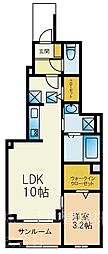ラメゾン385 104 1階ワンルームの間取り