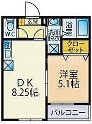 ラルーム 1LDKの間取図画像
