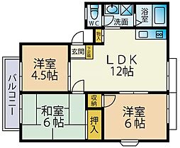 サンヴィレッジみつわ台B 3LDKの間取図画像