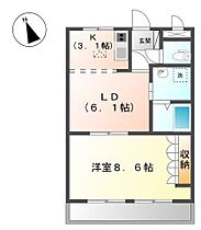 ベルメゾン  ｜ 京都府綾部市大島町岡ノ段（賃貸アパート1LDK・1階・38.76㎡） その2