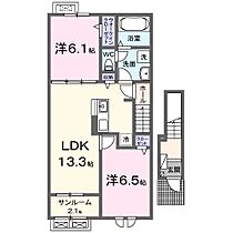 アイルー　II  ｜ 兵庫県朝来市和田山町枚田岡（賃貸アパート2LDK・2階・63.03㎡） その2