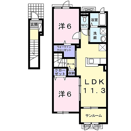 間取：新婚様、家族連れ様にオススメ２ＬＤＫの間取り★