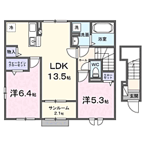 フォンテーヌ  ｜ 京都府京丹後市大宮町河辺（賃貸アパート2LDK・2階・62.62㎡） その2