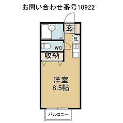 COMODO東藤沢 ワンルームの間取図画像