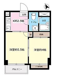 JR中央線 西荻窪駅 徒歩2分の賃貸マンション 4階2Kの間取り