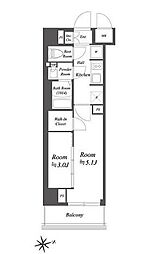 東京メトロ丸ノ内線 荻窪駅 徒歩16分の賃貸マンション 4階2Kの間取り