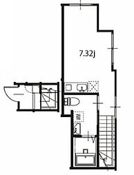 西武新宿線 下井草駅 徒歩16分の賃貸アパート 2階ワンルームの間取り